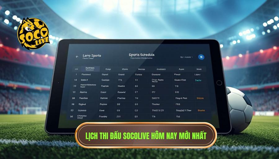 Bảng tổng hợp lịch thi đấu Socolive hôm nay (Mẫu tham khảo)